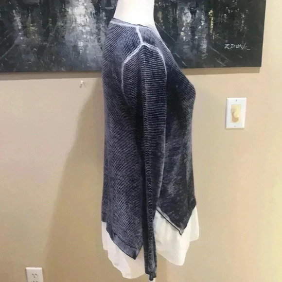 New York & Company Mixed Fabric Cotton Blend Scoop Neck Pullover Sweater-XL - Picture 4 of 8